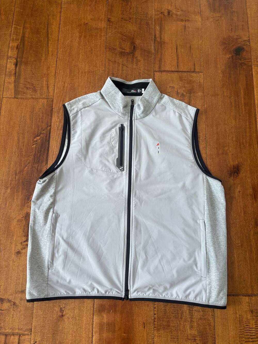 RLX Ralph Lauren Golf Men's Hybrid Full-Zip Vest Gray XXL